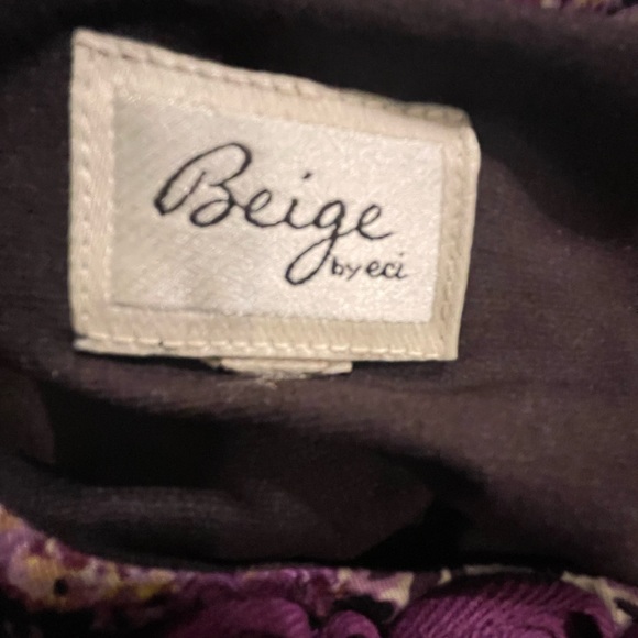 Beige by eci Purple Floral Print and Embellished Dress S (jrs) FREE SHIP - Picture 4 of 4